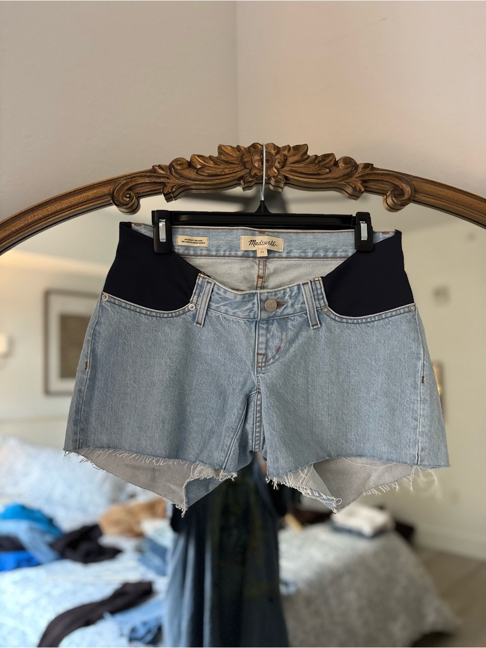 Madewell Light Wash Relaxed Mid Length Denim Shorts